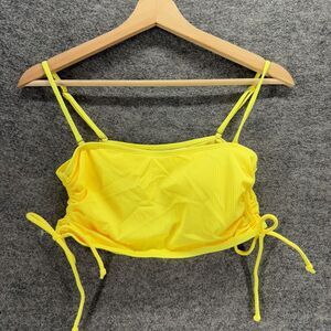New California Waves Bikini Top Women L Larhe Yellow Sleeveless Lined Nylon